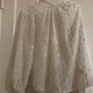 Maison Jules White Blouse with Gold Accents